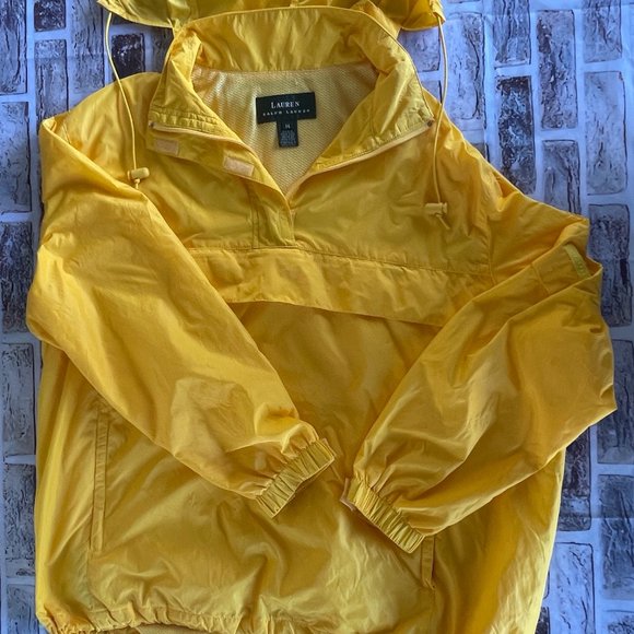 Vintage Yellow Lauren Ralph Lauren Windbreaker Jacket Size Medium - Picture 3 of 6